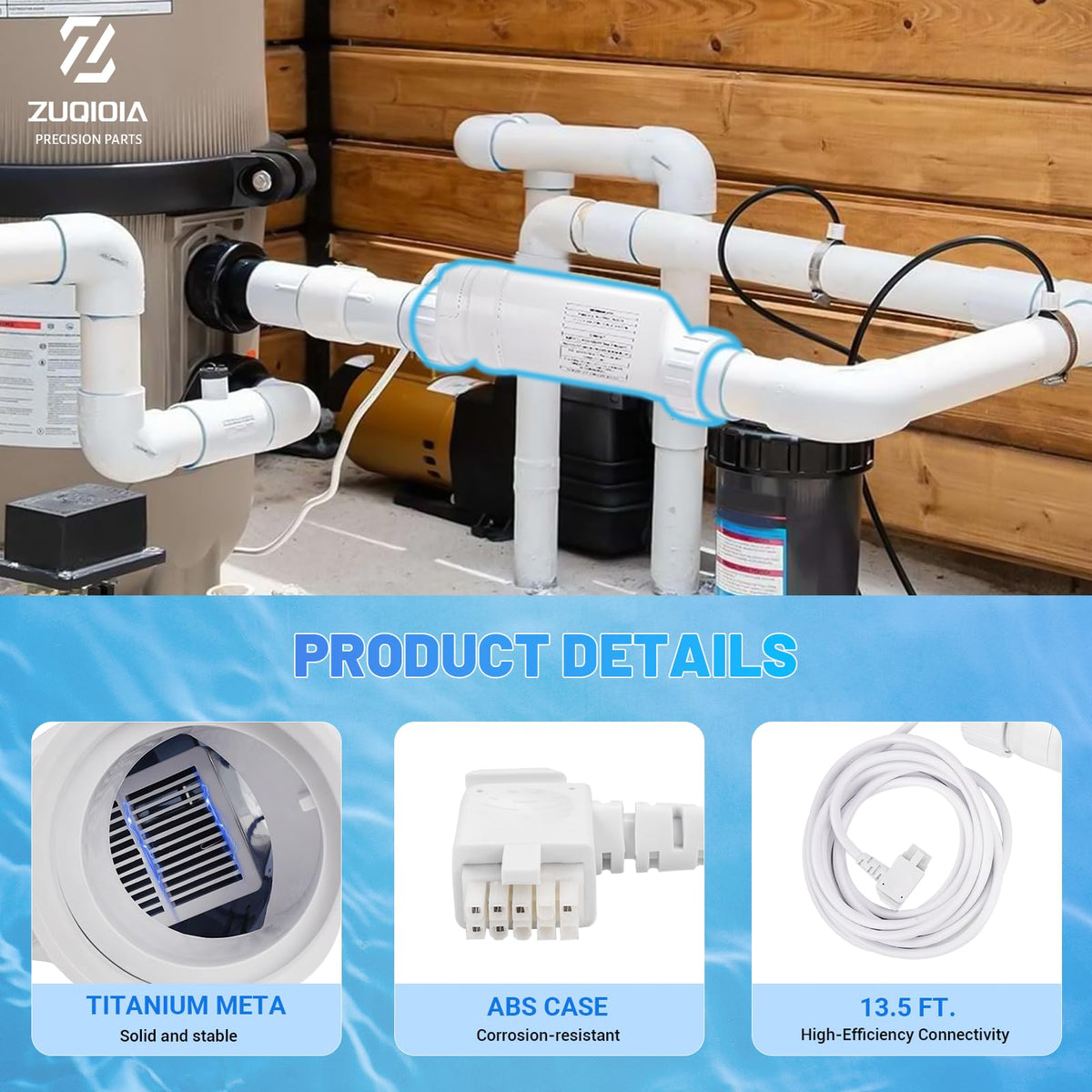 Zuqioia T-15 salt cell includes cables for fast, 30-minute installation