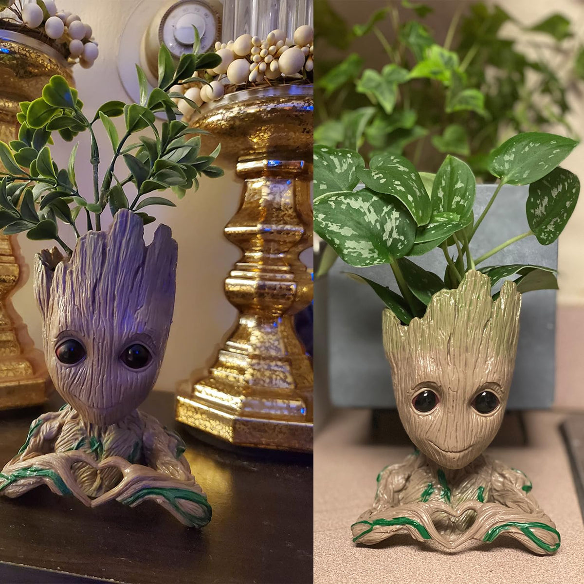 ZUSONUD Baby Groot plant pot with drainage hole for healthy roots.