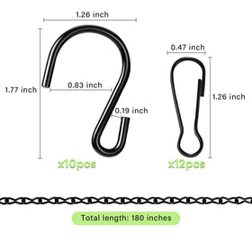 ZUZUAN chain kit with ten S-hooks, versatile for indoor and outdoor hanging.