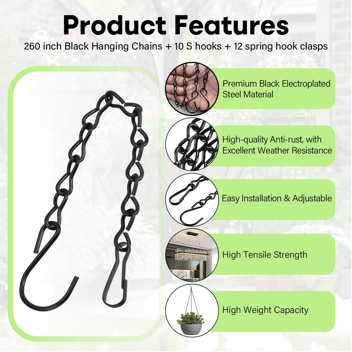 ZUZUAN indoor outdoor setup enables flexible hanging in any space.