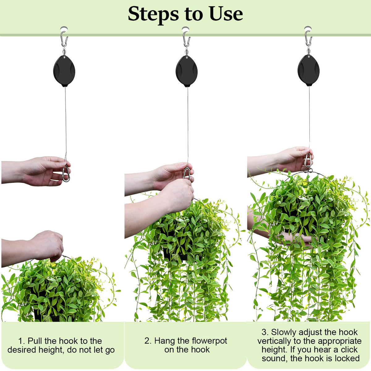 ZUZUAN versatile garden hanging system for plants, feeders, and wind chimes