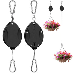 ZUZUAN retractable plant hanger assembly showing easy height adjustment for plants