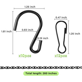 ZUZUAN spring hooks close-up shows secure attachment for cages and chimes.