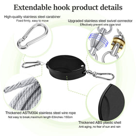 ZUZUAN thickened stainless steel carabiner provides strong anchor points