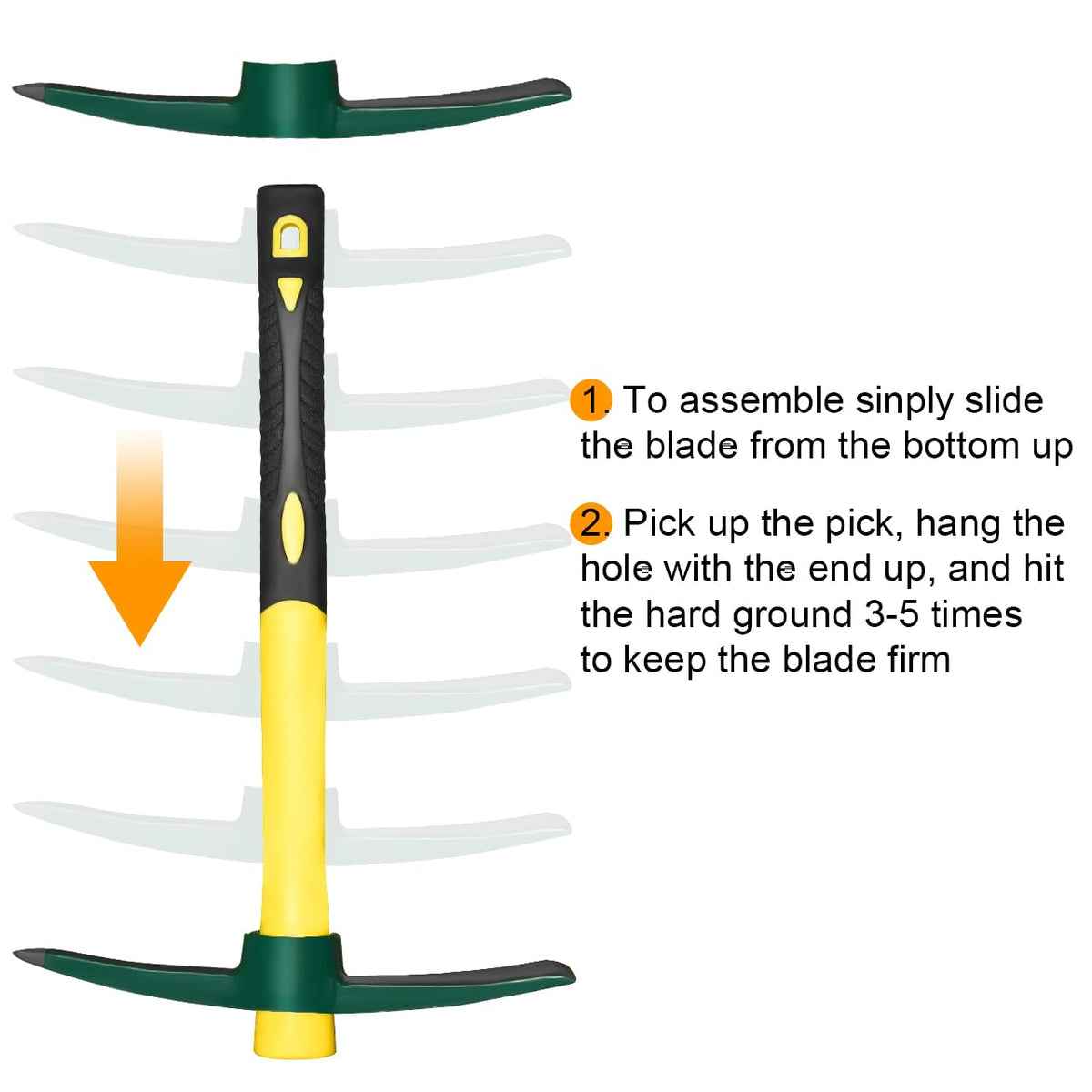 ZUZUAN weeding mattock blade ideal for breaking ground and trenching.