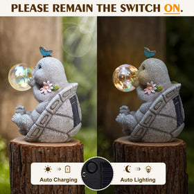 zuzuzen bubble LED turtle light adds whimsical evening glow