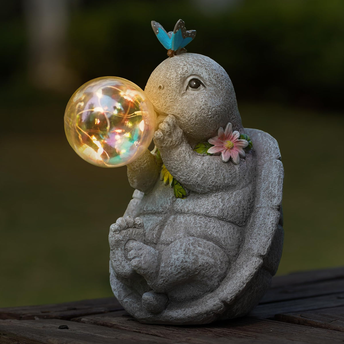 zuzuzen solar garden gift tortoise statue for housewarmings