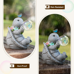 zuzuzen turtle statue solar charging ensures easy cable-free ambiance