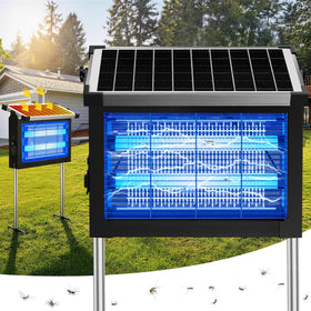 Zwiran Solar Bug Zapper outdoor front view highlights the 4500V grid for efficient pest control