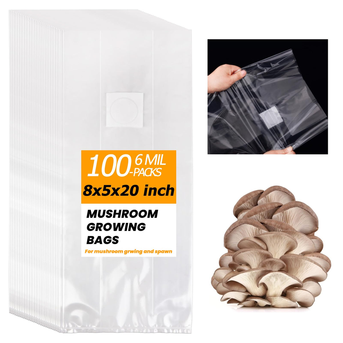 ZWXT mushroom kit bag, 8x5x20 inch, expanded growing space and easy setup.