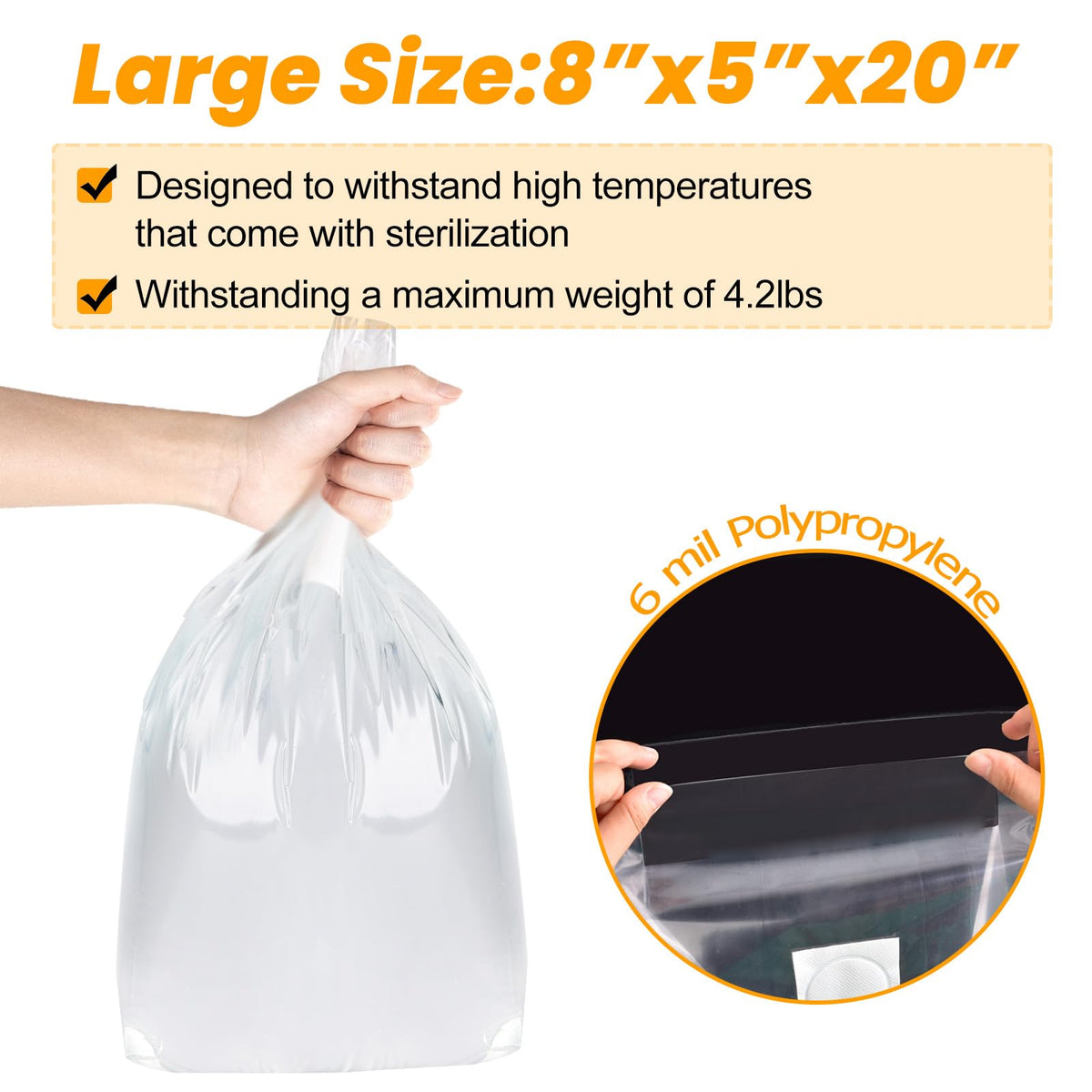 ZWXT tear-resistant polypropylene bag withstands handling and transport.