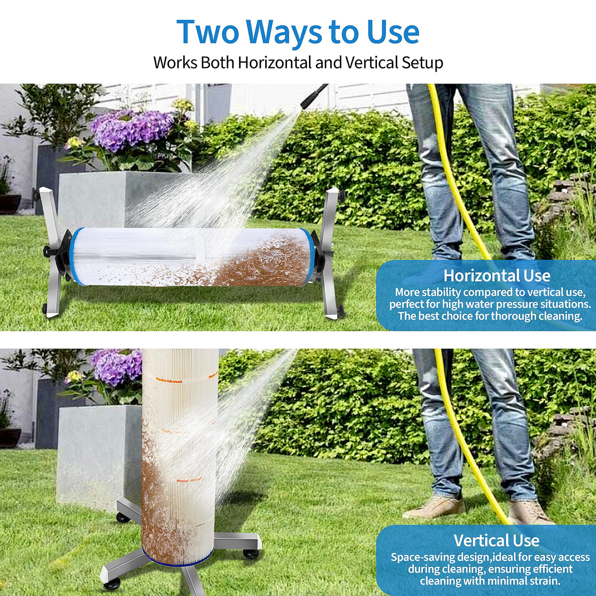 ZXBAZBB vertical and horizontal cleaning design supports flexible pool setups.