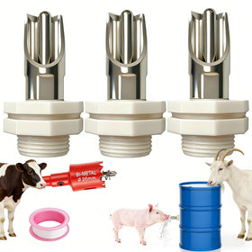 ZXFNNCY pig nipple waterer barrel kit with leakproof connectors keeps pens dry.