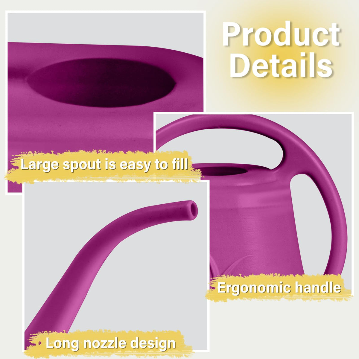 Thick plastic ZXJ watering can resists cracks for lasting use.