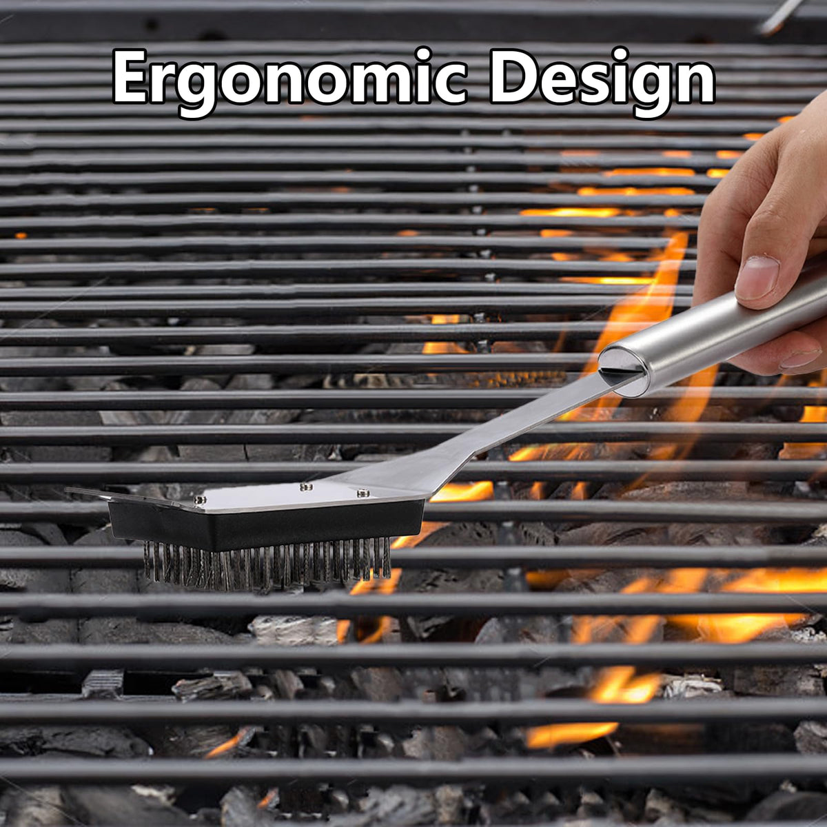 Zxmissu grill scraper edge removes stubborn residue from grates