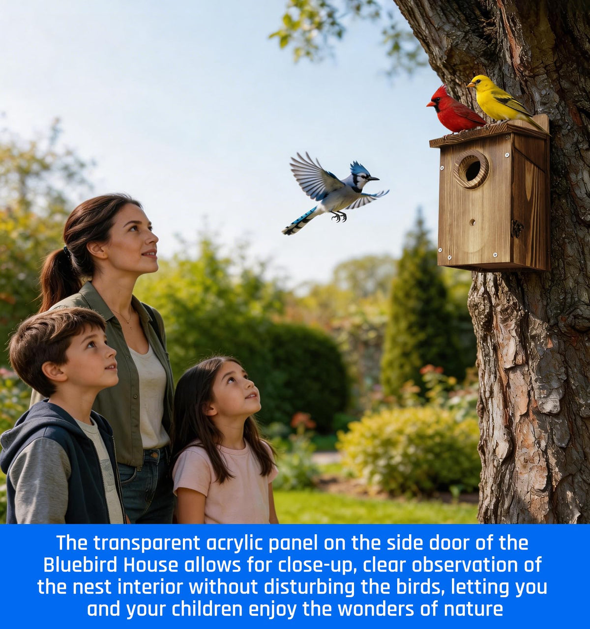 Zxweqr viewing perch provides easy garden observation of feathered visitors