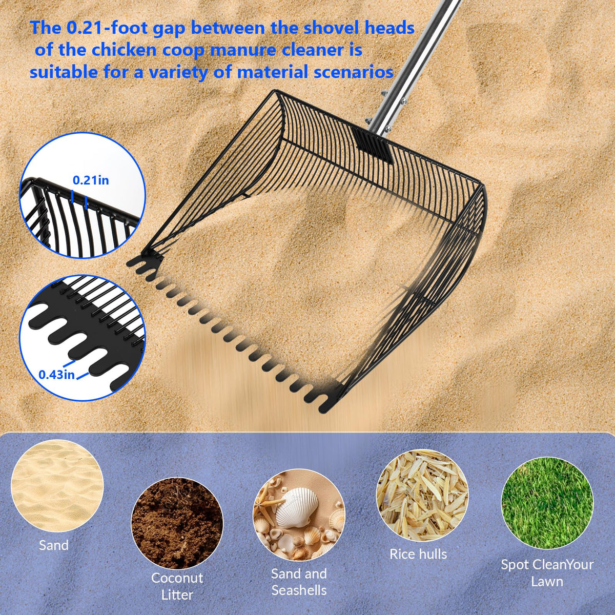 Zxweqr stainless steel shovel head resists rust for durable outdoor use