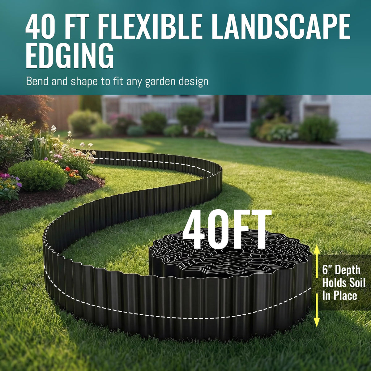 ZXZYHFTY black landscape border adds clean lines to paths, borders, and beds.