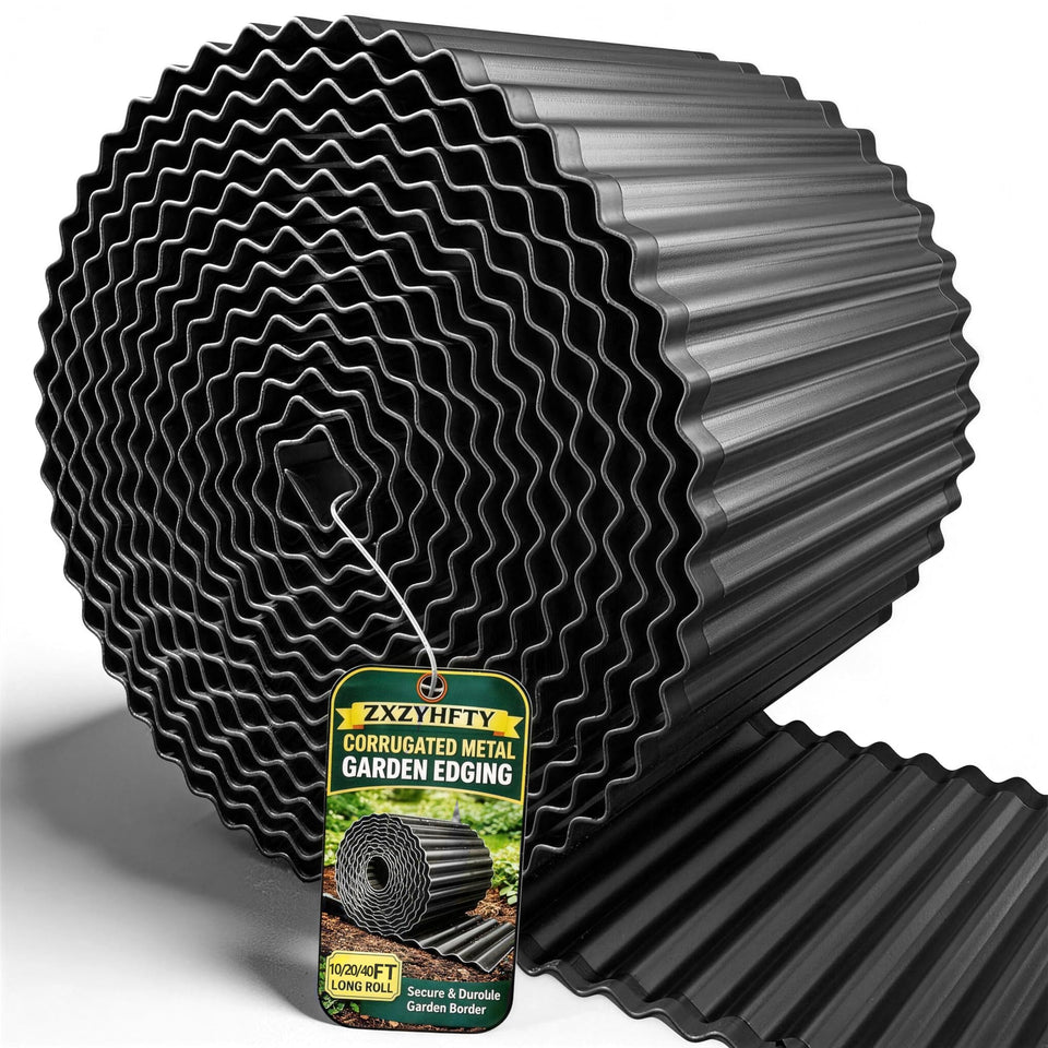 ZXZYHFTY corrugated garden edging provides durable, weather-resistant boundary for lawns and flower beds.