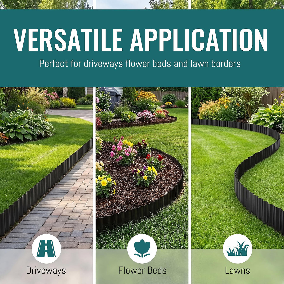 ZXZYHFTY versatile edging complements garden design with durability.