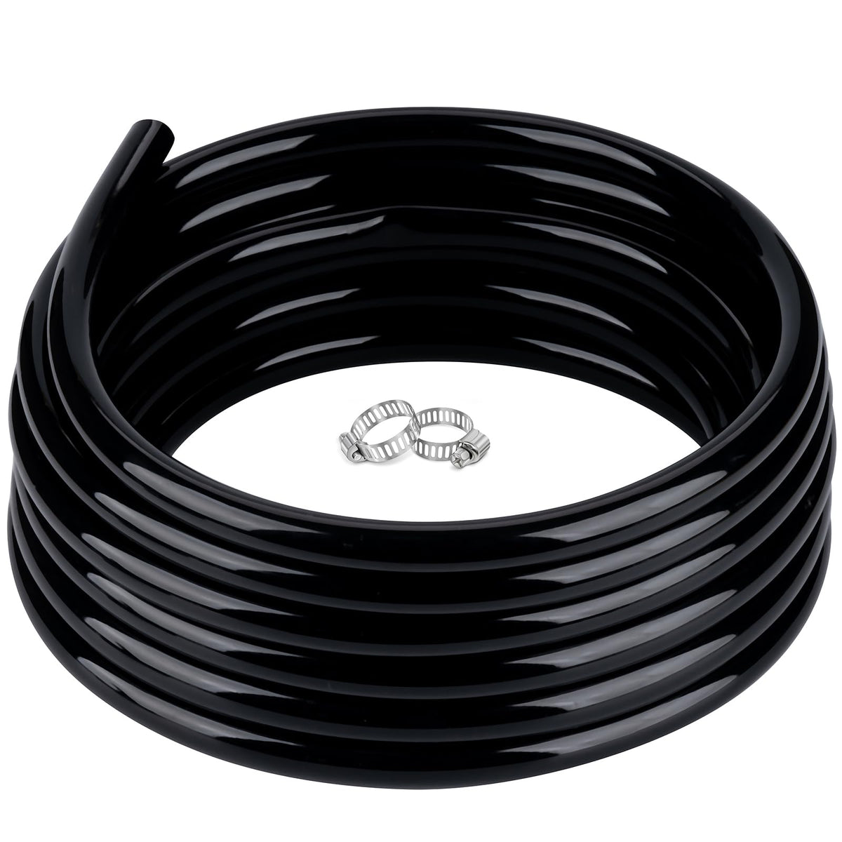 ZY-hosetube halfinch tubing in black, flexible for safe water transfer.
