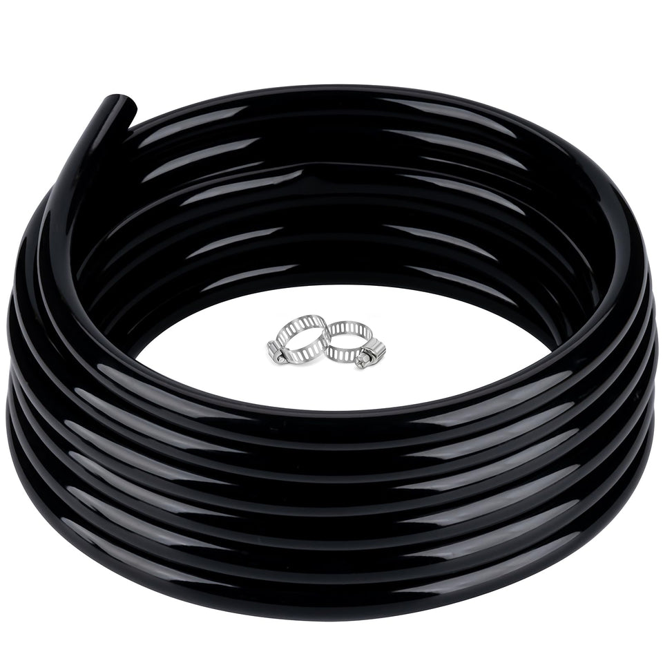ZY-hosetube halfinch tubing in black, flexible for safe water transfer.