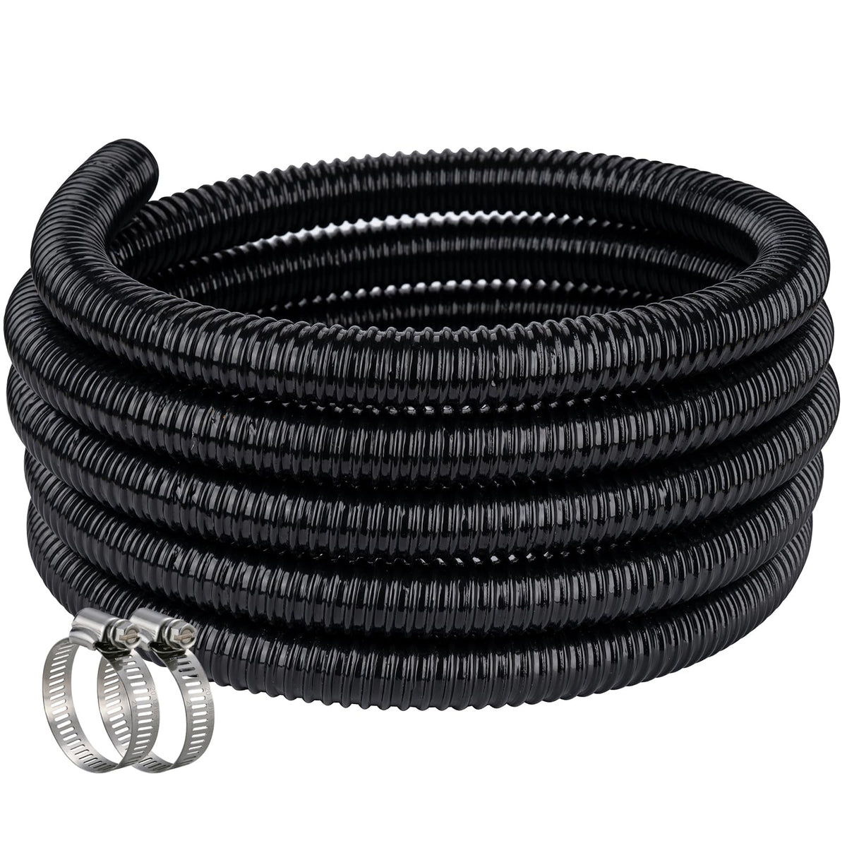 ZY-hosetube Pond Hose 2in 10ft black corrugated showing durable reinforced design for ponds