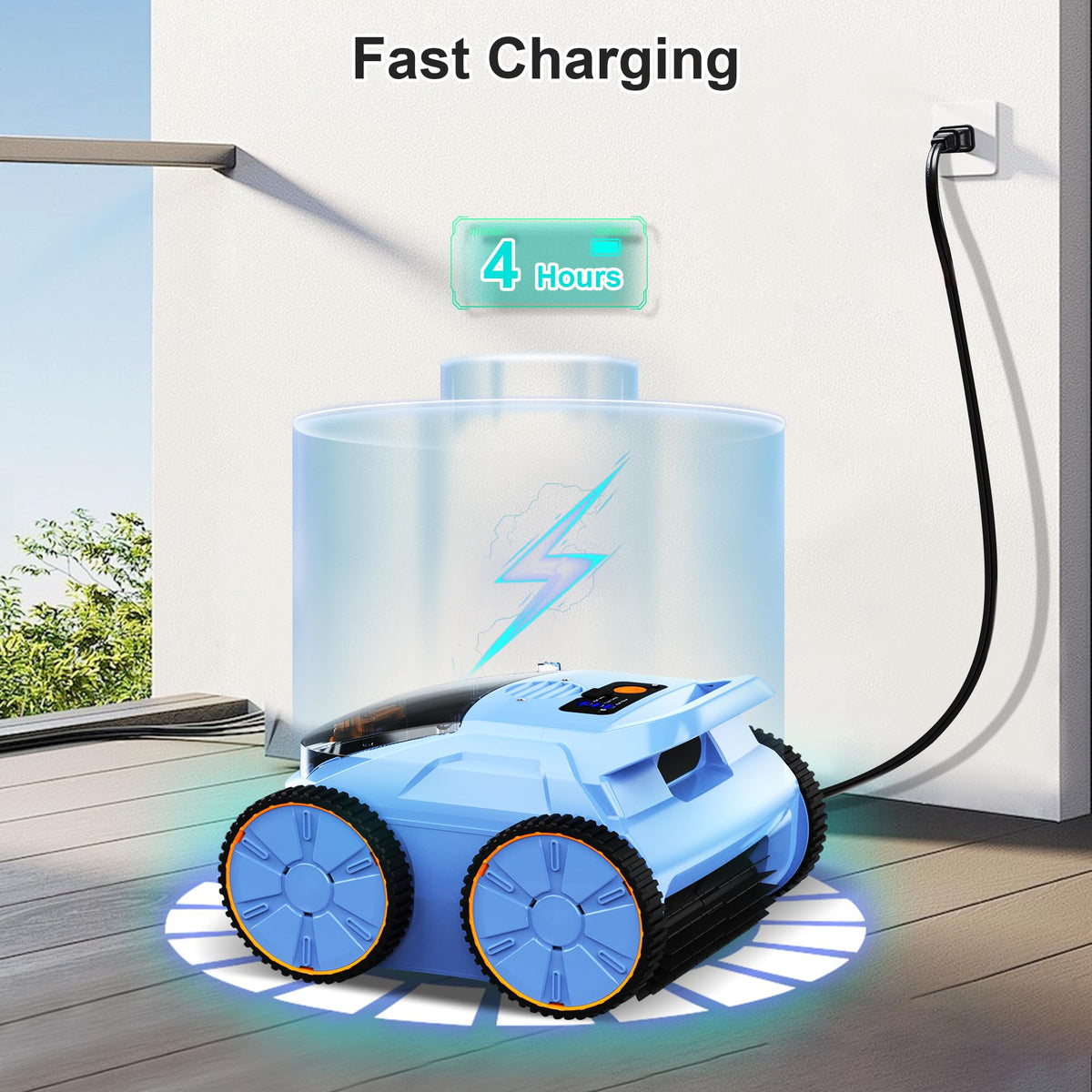 Zyerch robotic pool vacuum luxury pool use case in resort setting.