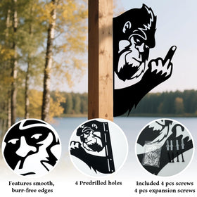 ZYFLSIYU Metal yard art featuring Bigfoot charm for outdoor walls