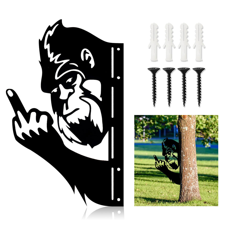 ZYFLSIYU Peek a Boo Bigfoot sign peeking around for sturdy outdoor garden decor