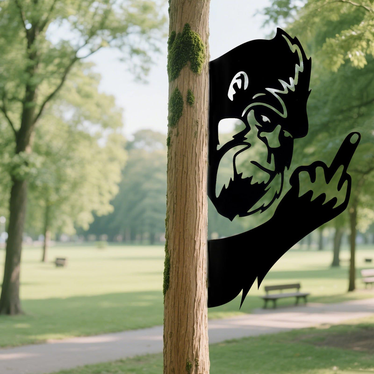 ZYFLSIYU Predrilled Bigfoot sign for easy garden display with included screws