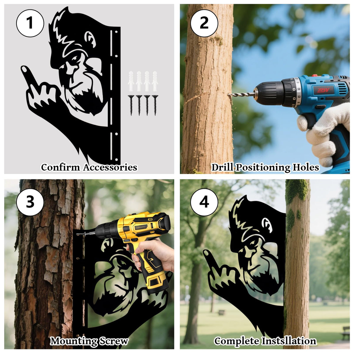 ZYFLSIYU Wall installation Bigfoot sign with quick mounting on surfaces
