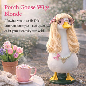 ZYIDBNG pink-gingham-clip adds playful detail to the wig.