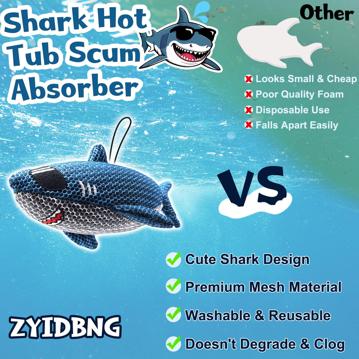 ZYIDBNG shark absorber material close-up shows durable 3D mesh