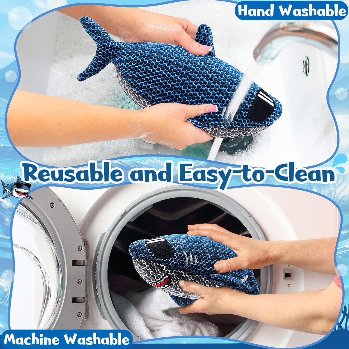 ZYIDBNG shark absorber in use in spa scene with bubbles and water