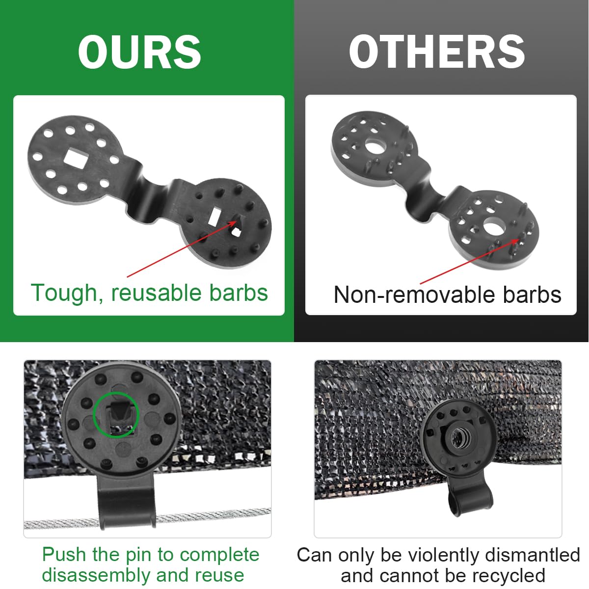 ZYLJHZ clip with rope hole design aids threading nets securely