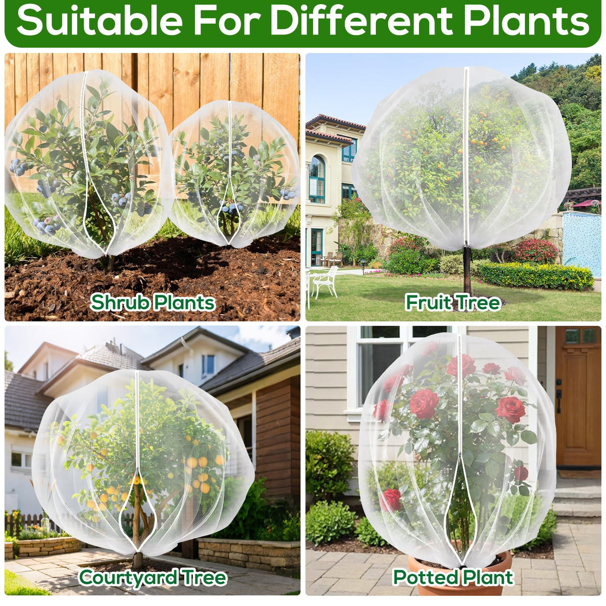 ZYP drawstring design makes it easy to seal around plant bases after installation.