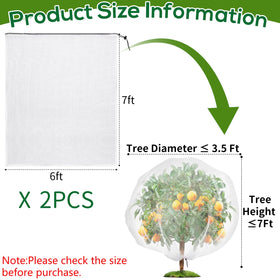 ZYP fruit tree netting with drawstring closure secures around trunks for tight protection.