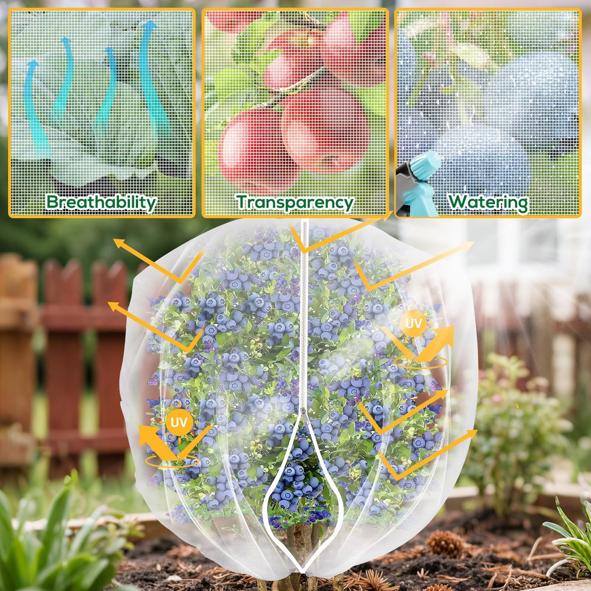 ZYP lightweight nylon netting provides durability without crowding plants.