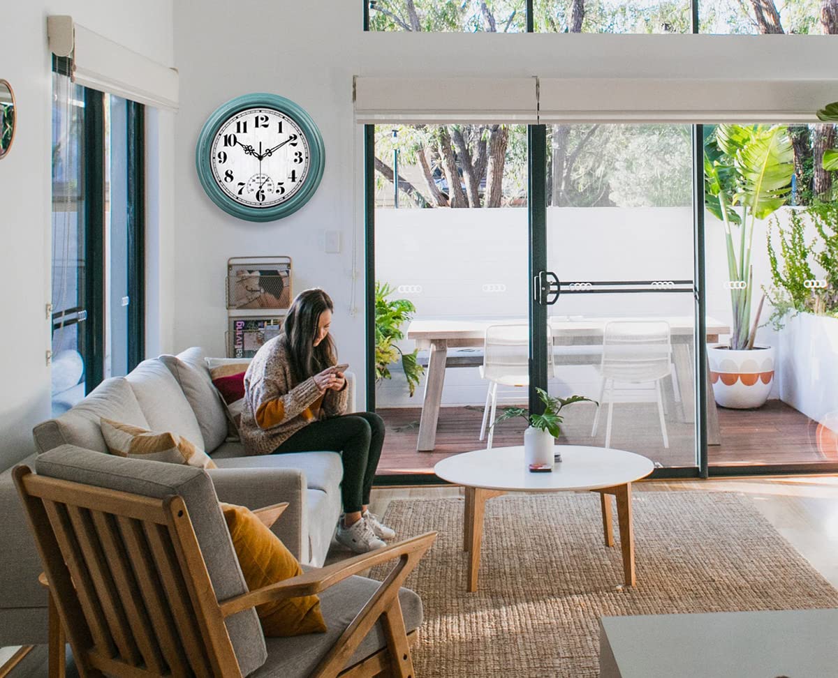 zyzamay bathroom-friendly outdoor clock suits damp spaces.