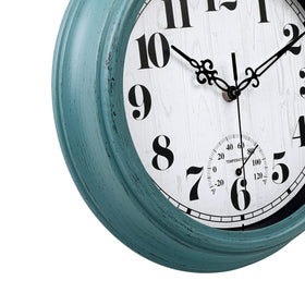zyzamay green wall clock for garden and poolside areas.