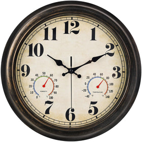 zyzamay outdoor clock with thermometer and hygrometer for accurate ambient readings outdoors