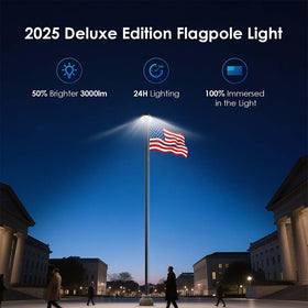 ZZE dusk-to-dawn flag light activates automatically after sunset for hands-free lighting