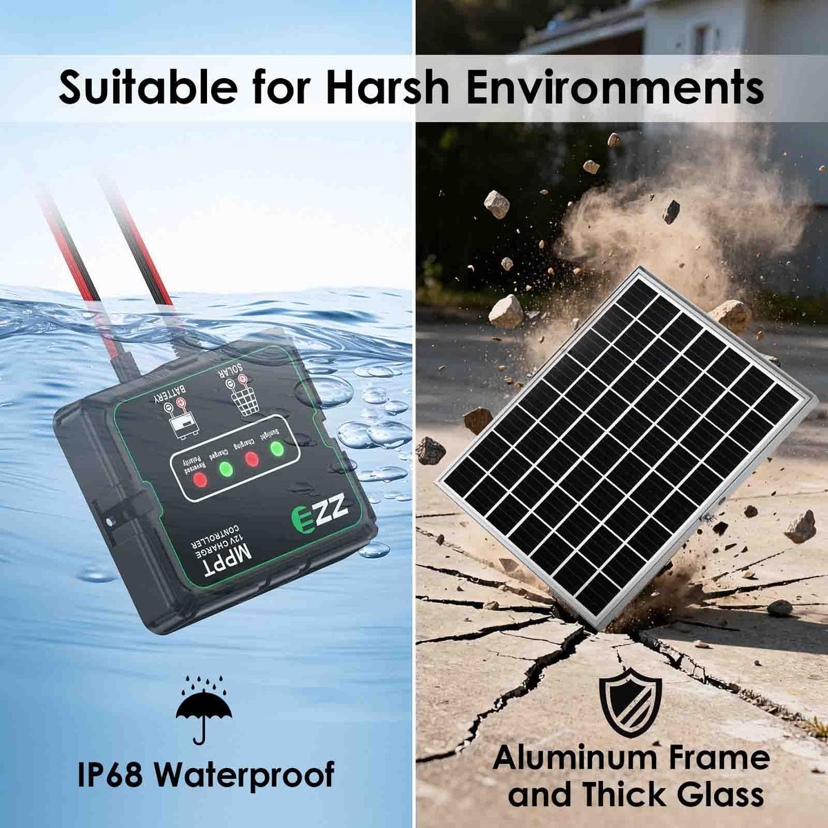 ZZE IP68 waterproof design protects panel and controller