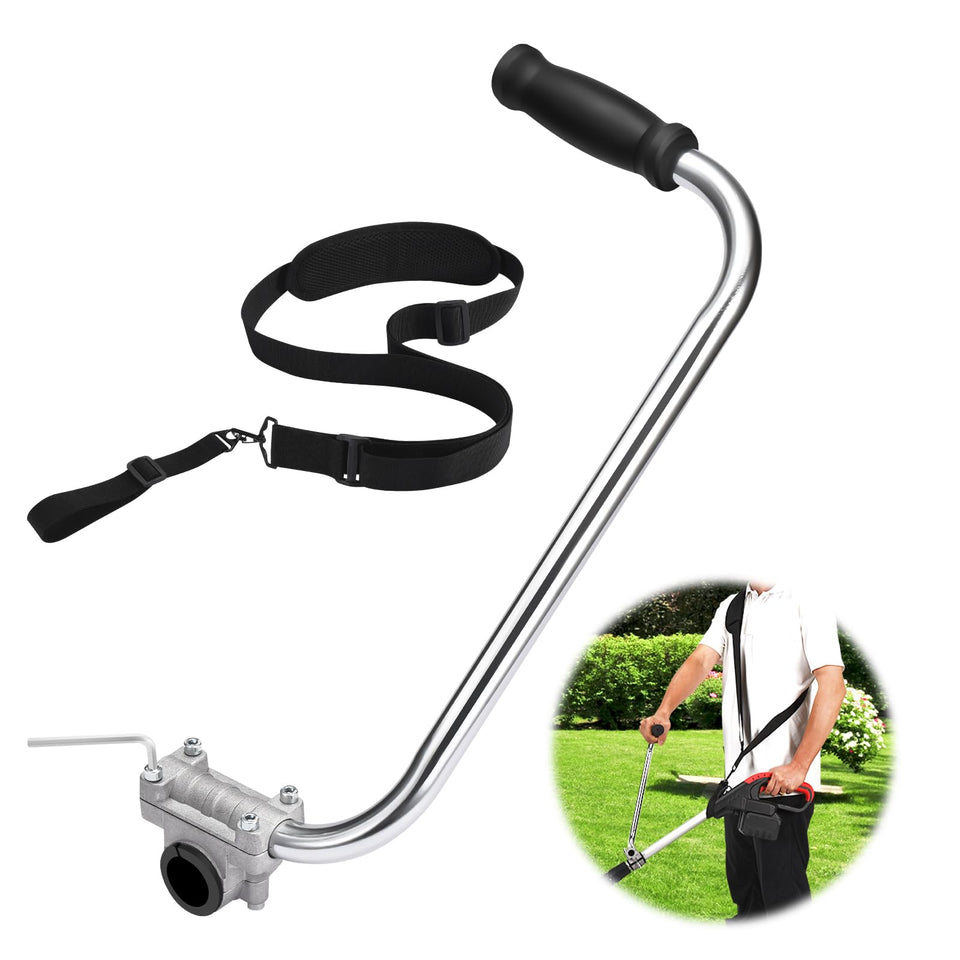 ZZM ergonomic trimmer grip installed on weed eater for comfortable edging