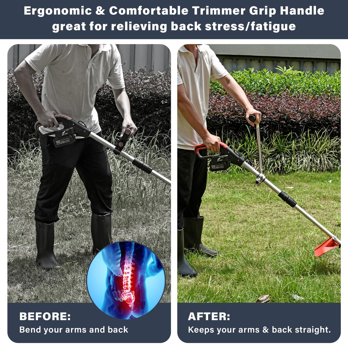 ZZM versatile trimmer handle fits most shafts and jobs