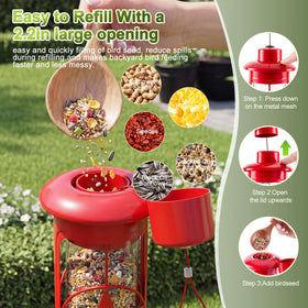 2.2 inch wide refill opening minimizes spills during topping up.