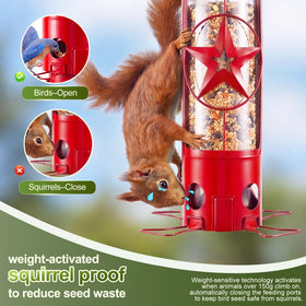Large 3lb capacity for longer stretches between refills in busy yards.