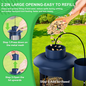 ZZOOEE red decorative feeder adds backyard charm and bird appeal.