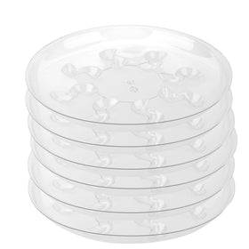ZZPYXIA 12-inch clear saucer with elevated feet protects surfaces from moisture
